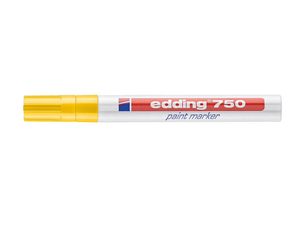 Glanslakmarker Edding 750 ronde punt 2-4mm geel