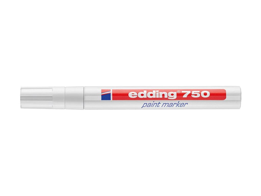 Glanslakmarker Edding 750 ronde punt 2-4mm wit