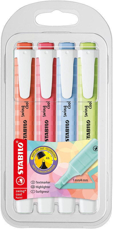 Markeerstift Stabilo Swing Cool assorti pastel (4)