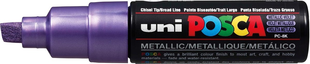 Paintmarker Uni-ball Posca schuine punt 8mm metaalpaars