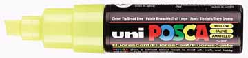 Paintmarker Uni-ball Posca schuine punt 8mm fluo geel