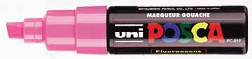 Paintmarker Uni-ball Posca schuine punt 8mm fluo roze