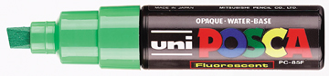 Paintmarker Uni-ball Posca schuine punt 8mm fluo groen