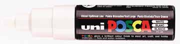 Paintmarker Uni-ball Posca schuine punt 8mm wit