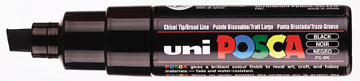 Paintmarker Uni-ball Posca schuine punt 8mm zwart