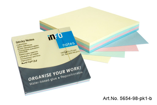 Memoblok Info Notes 75x75mm pastel (100)