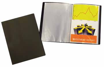 Showalbum Beautone PP A4 10 tassen soepele cover zwart