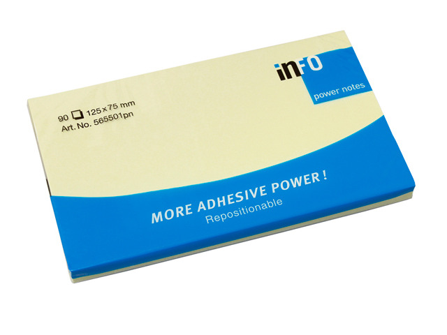 Memoblok Info Notes 125x75mm geel 100vel