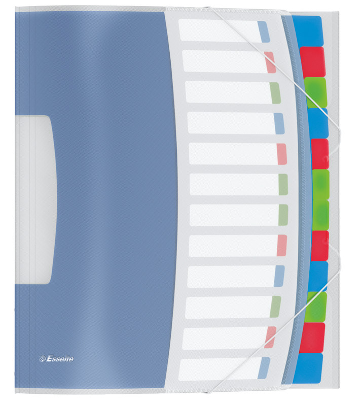 Sorteermap Esselte Vivida PP A4 12-vaks transparant