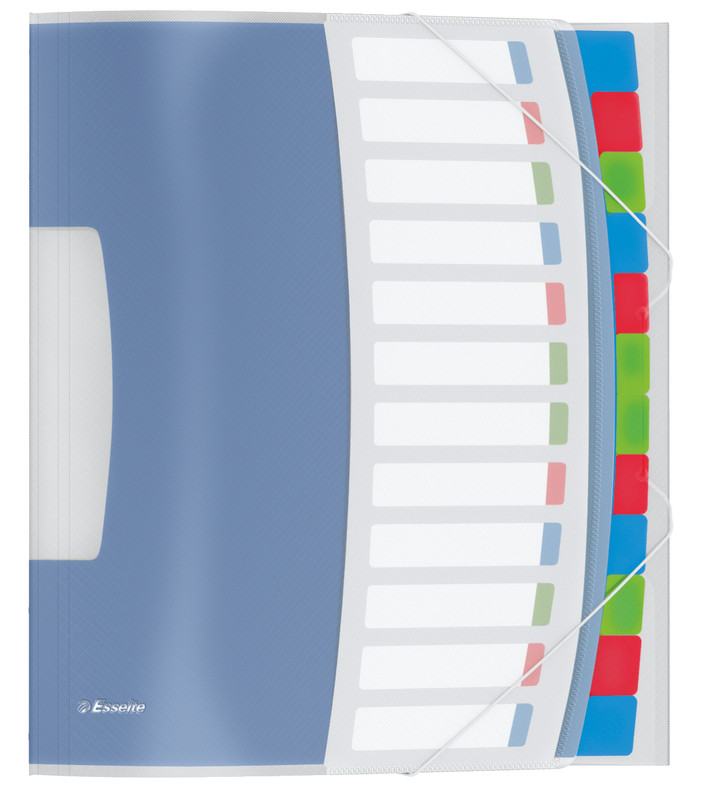 Sorteermap Esselte Vivida PP A4 12-vaks transparant