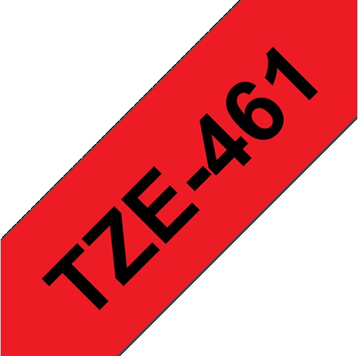 Tape Brother P-Touch TZE-461 36mm zwart op rood