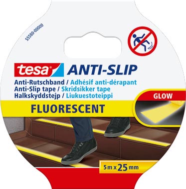 Anti-slip tape Tesa 5mx25mm fluogeel