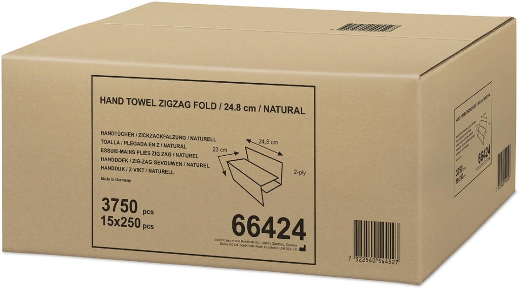 Handdoek ZZ-vouw Natural 250vel (15)