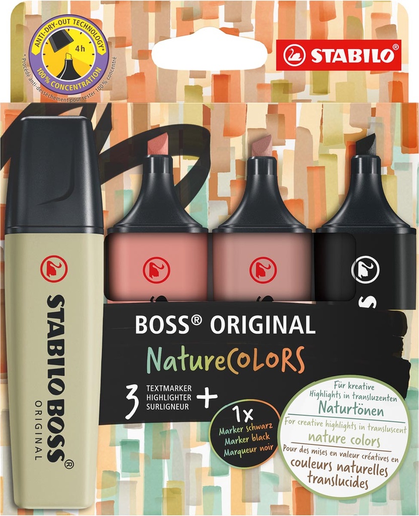 Markeerstift Stabilo Boss Original Nature colors assorti (4)