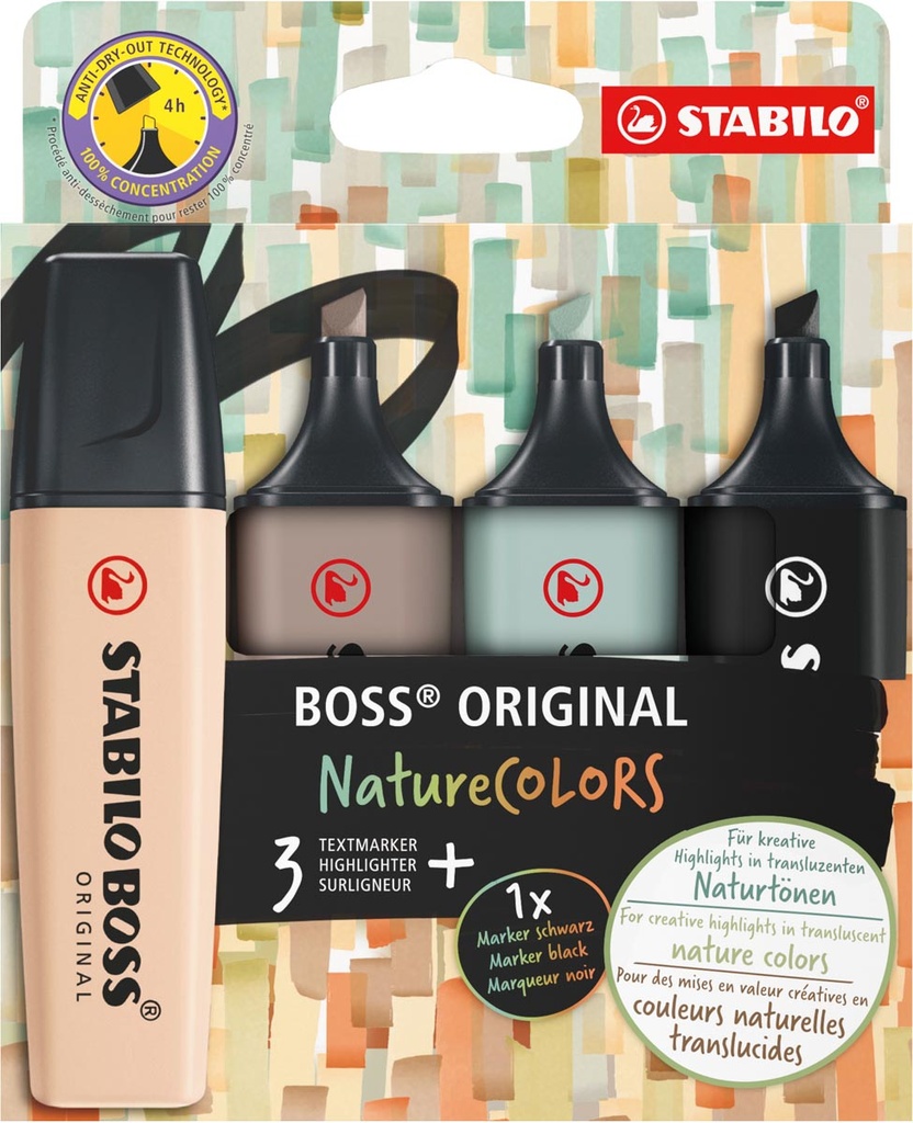 Markeerstift Stabilo Boss Original Nature colors assorti (4)