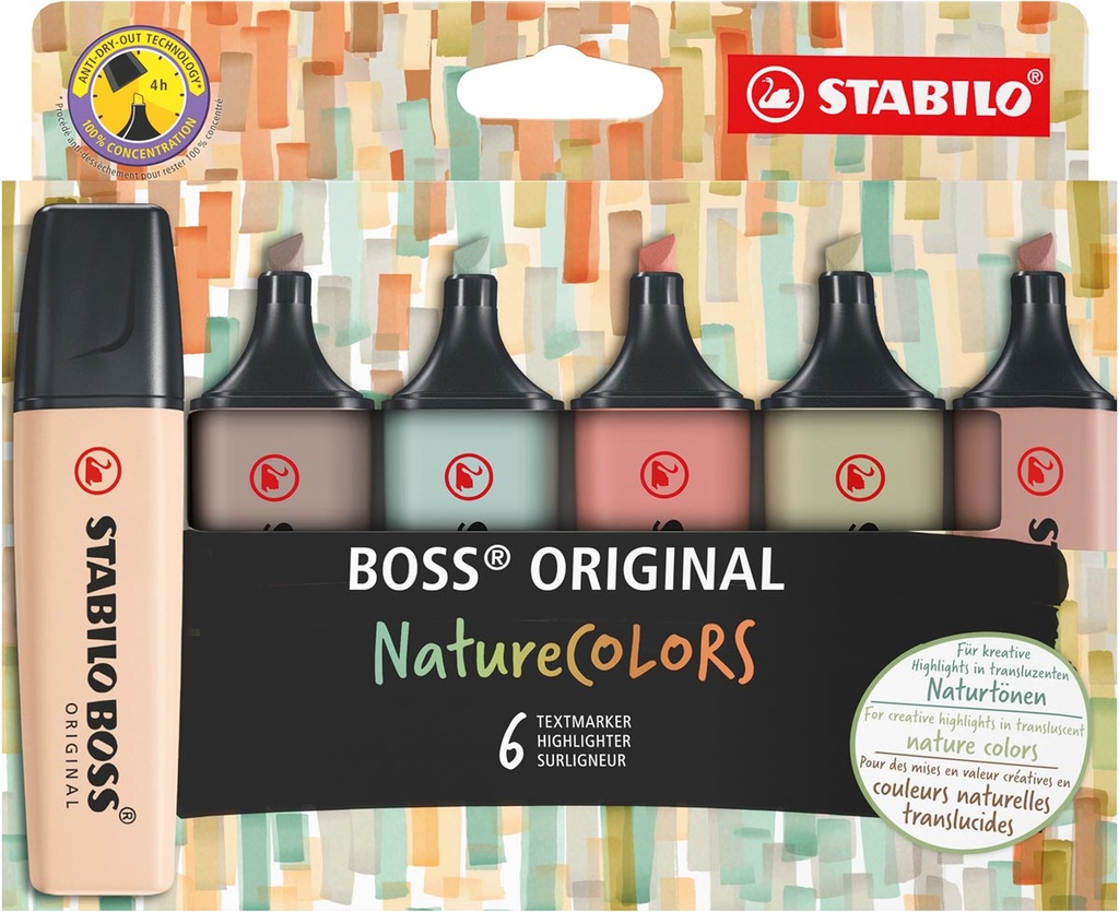 Markeerstift Stabilo Boss Original Nature colors assorti (6)