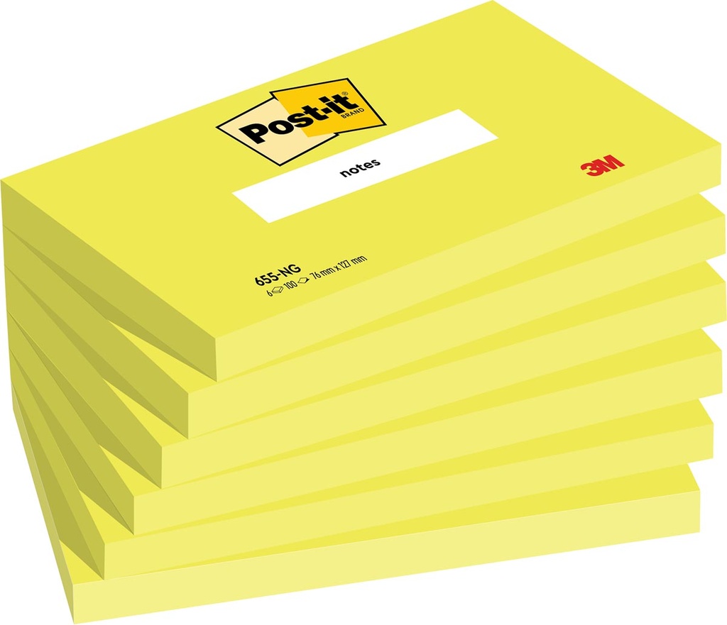 Memoblok Post-It Notes 76x127mm 100vel neongroen (6)