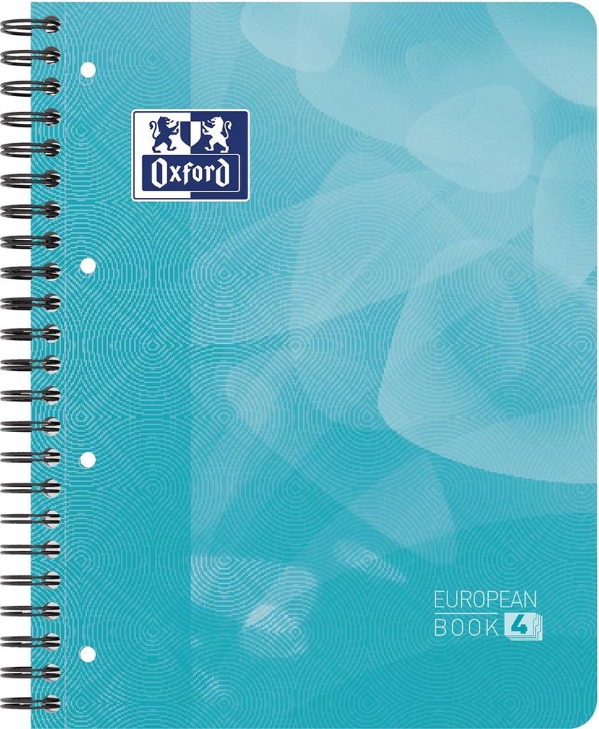 School projectbook Oxford A4 gelijnd 240blz 4-gaats aqua blauw 