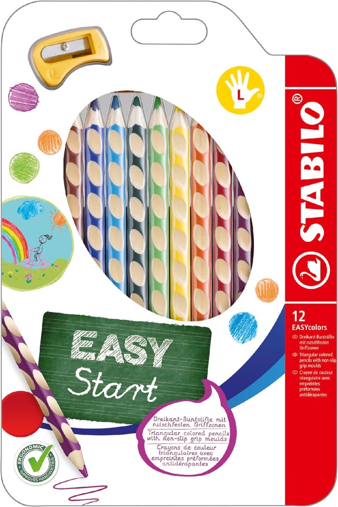 Kleurpotlood Stabilo Easystart linkshandig assorti (12)