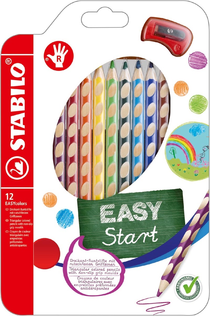 Kleurpotlood Stabilo Easystart rechtshandig assorti (12)