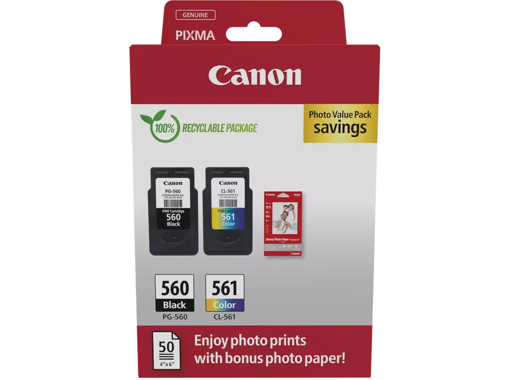 Cartridge Canon Inkjet PG-560/CL-561 PIXMA TS 2x180 pag.BK/COL