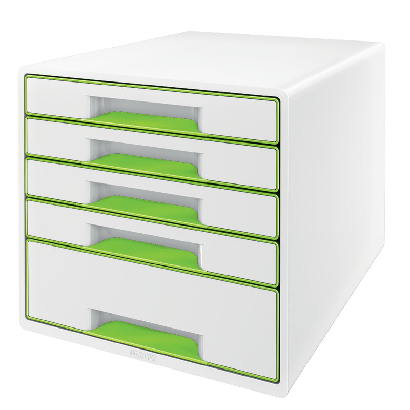 Ladenblok Leitz WOW 5 laden wit/groen metallic