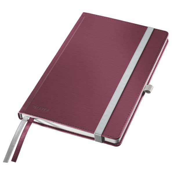 Notitieboek Leitz Style harde kaft A5 gelijnd 160blz granaat rood (4485028)