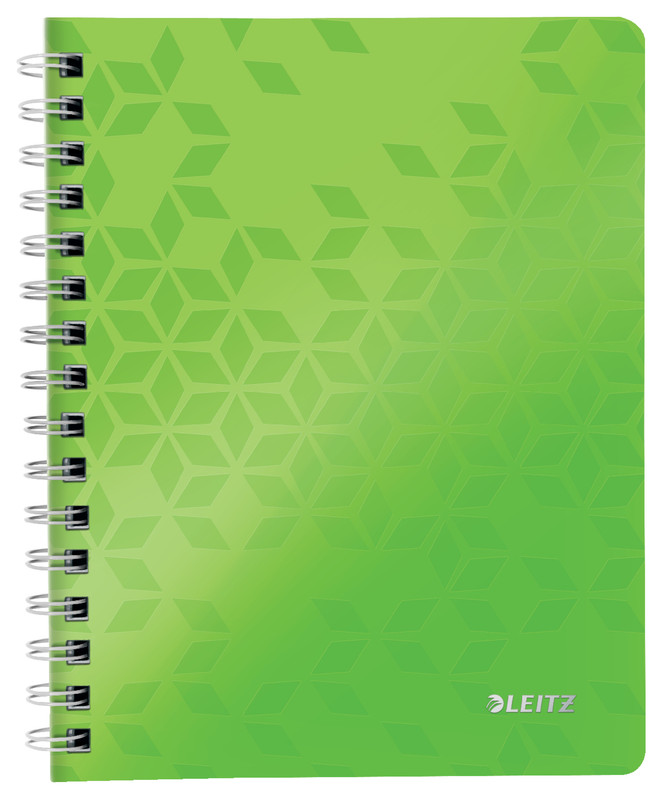 Spiraalschrift Leitz WOW PP A5 gelijnd 160blz groen metallic (4639054)