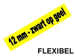 Tape Brother P-Touch TZE-FX631 12mm zwart op geel flexibel