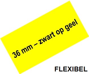 Tape Brother P-Touch TZE-FX661 36mm zwart op geel flexibel