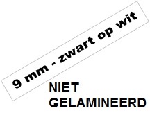 Tape Brother P-Touch TZE-N221 9mm zwart op wit niet-gelamineerd