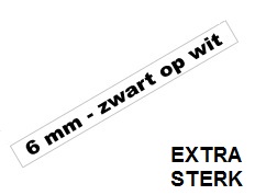 Tape Brother P-Touch TZE-S211 6mm zwart op wit extra sterk