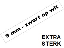 Tape Brother P-Touch TZE-S221 9mm zwart op wit extra sterk