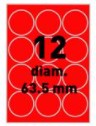 Etiketten Etipage 12 etik/blad Ø63,5mm fluo rood (100)