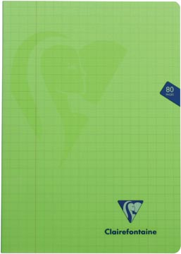 Schrift Clairefontaine Mimesys PP A4 80blz met kantlijn geruit 10mm assorti