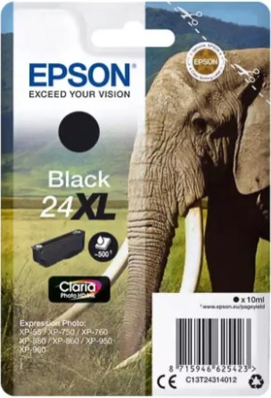 Cartridge Epson Inkjet 24XL Expression Photo XP-55 500pag BK