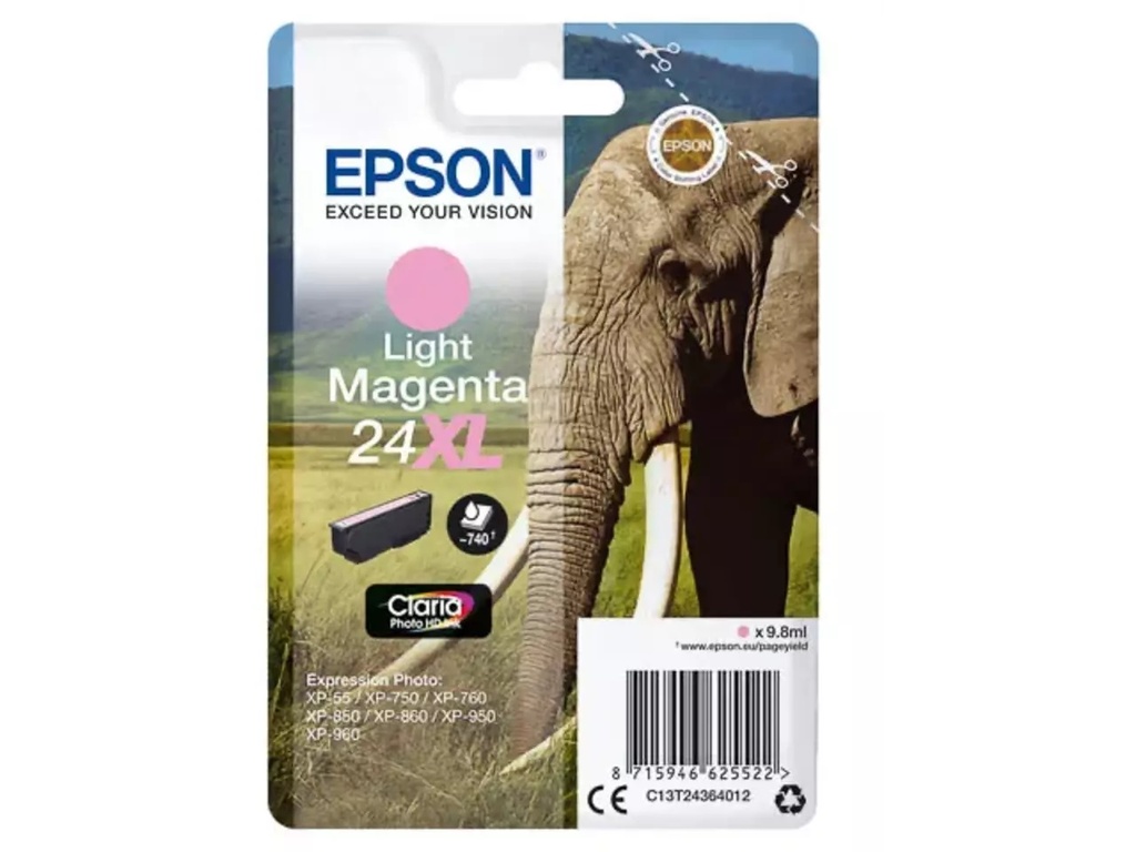 Cartridge Epson Inkjet 24XL Expression Photo XP-55 740pag Light MAG