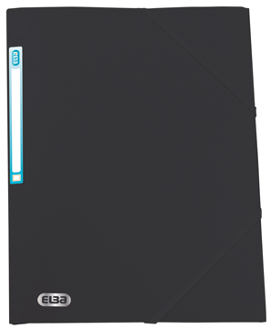 Elastomap 3 kleppen Elba memphis PP A4 zwart