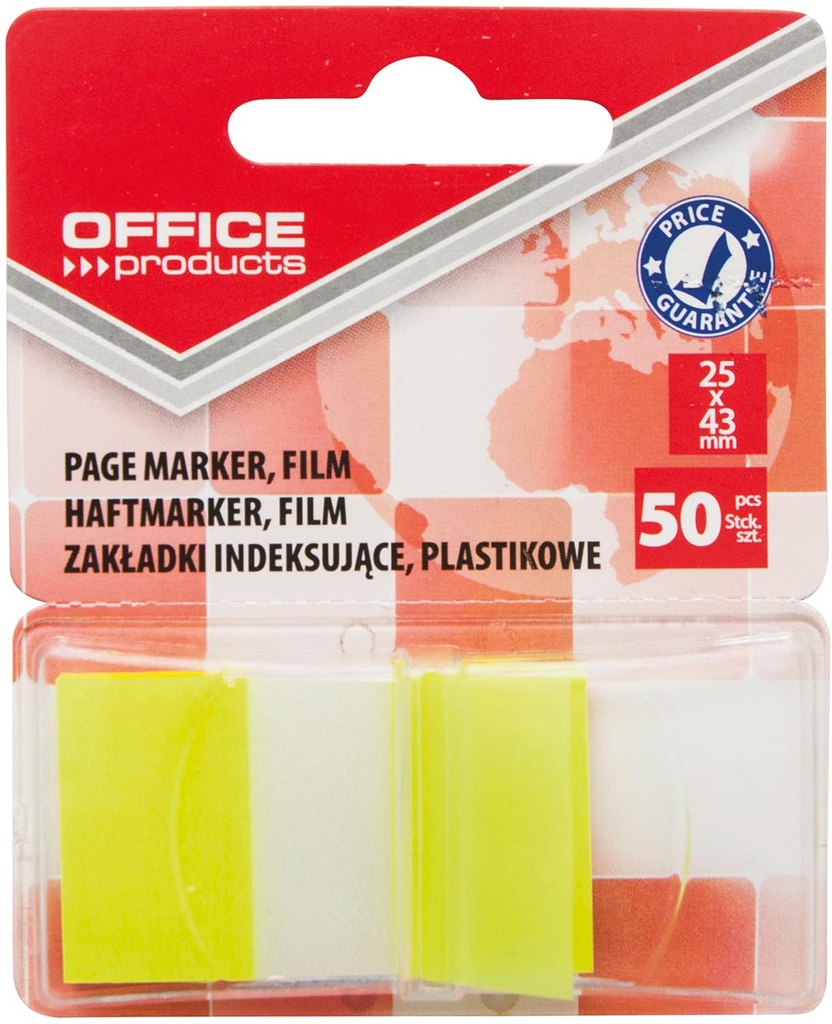 Index Office Products 25x43mm blister van 50 tabs geel