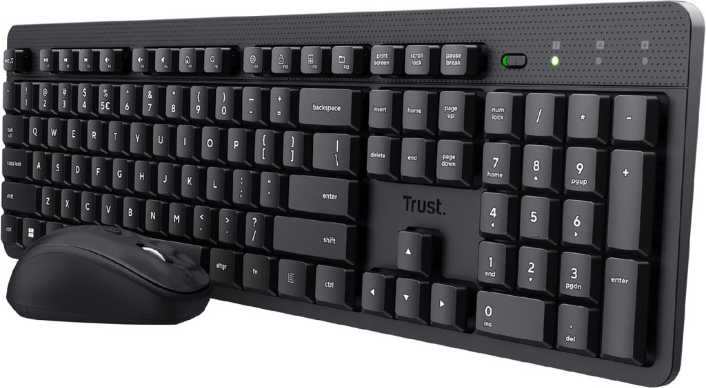 Deskset draadloos Trust Ody II stil toetsenbord en muis QWERTY zwart