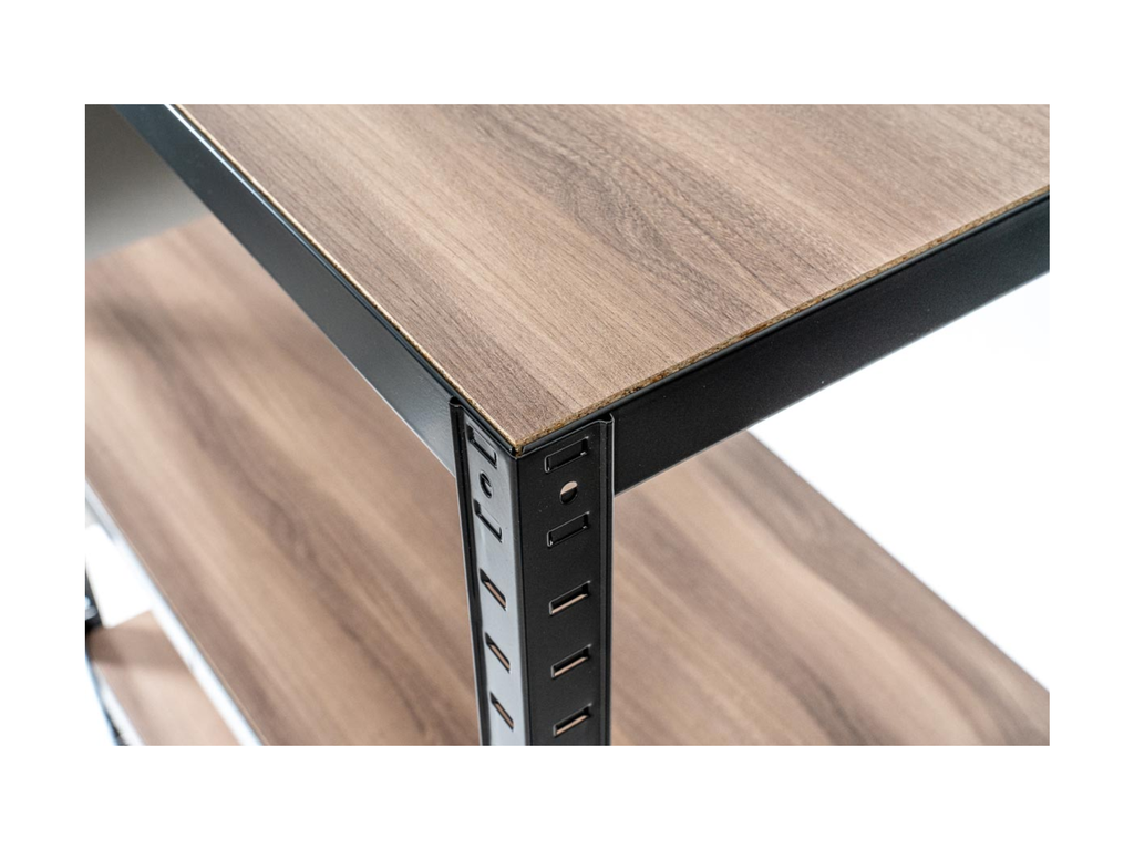 Rek Avasco Home maxi 176x90x45cm zwart metaal 5 legborden hout