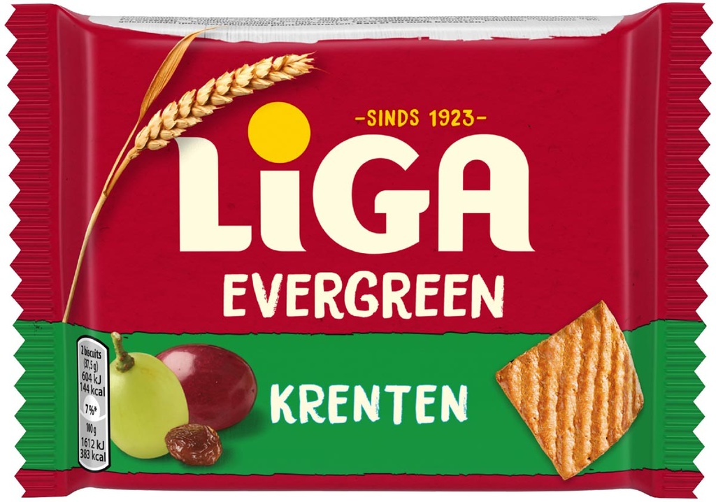 Koekje Liga Evergreen Krenten 38g