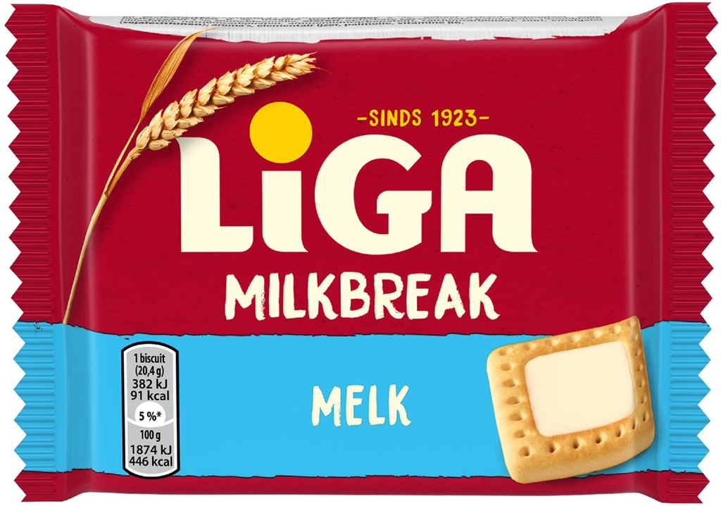 Koekje Liga Milkbreak melk 41g