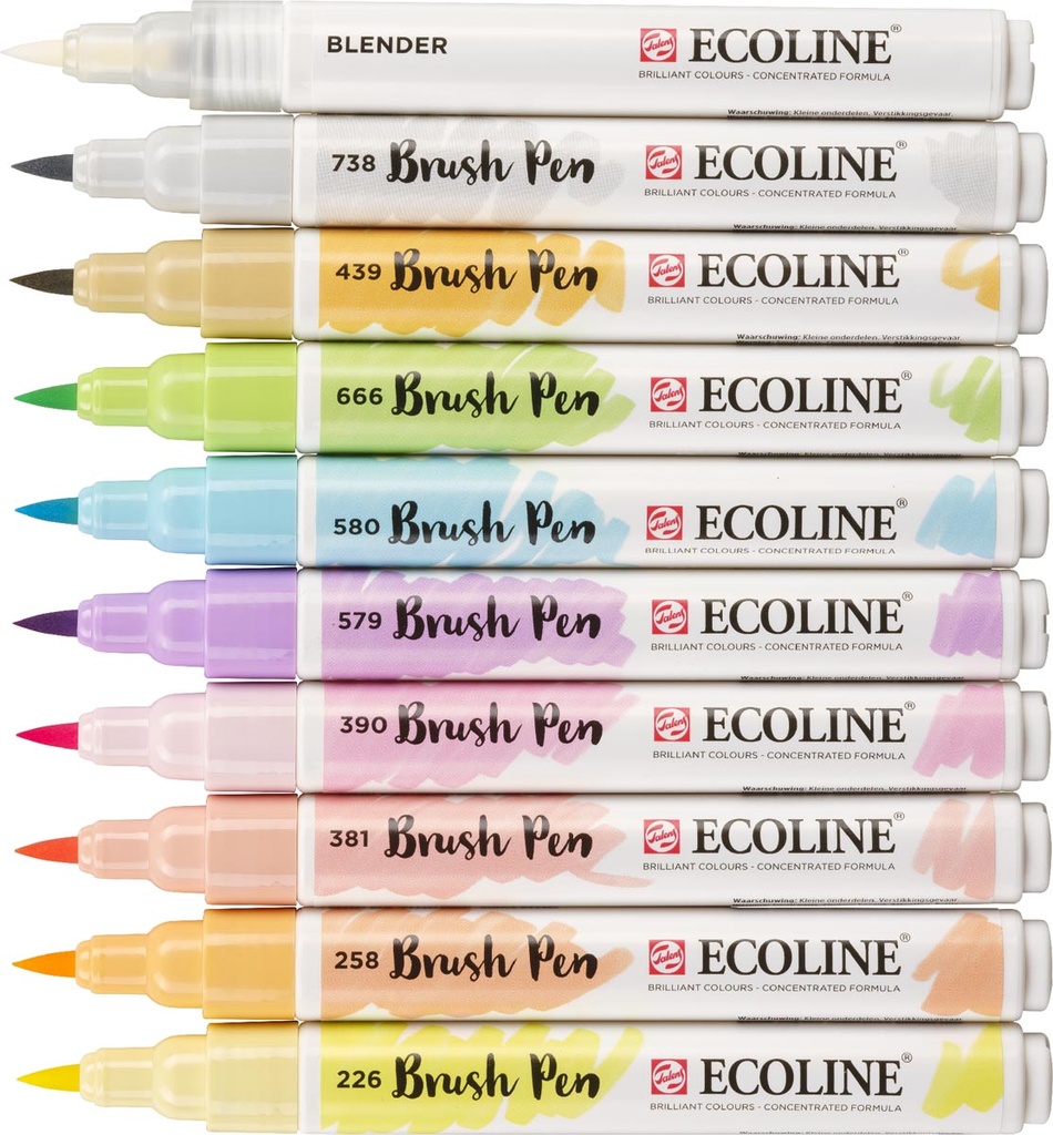 Brushpen Talens Ecoline Brush Pen etui pastel assorti (10)