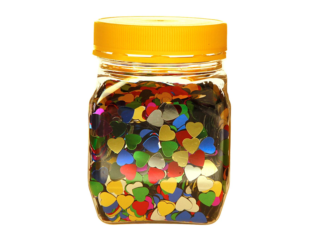 Confetti Bouhon hartjes pot 160g assorti