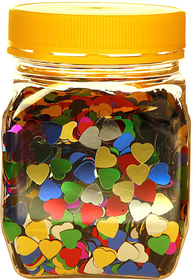 Confetti hartjes Bouhon pot 160g assorti