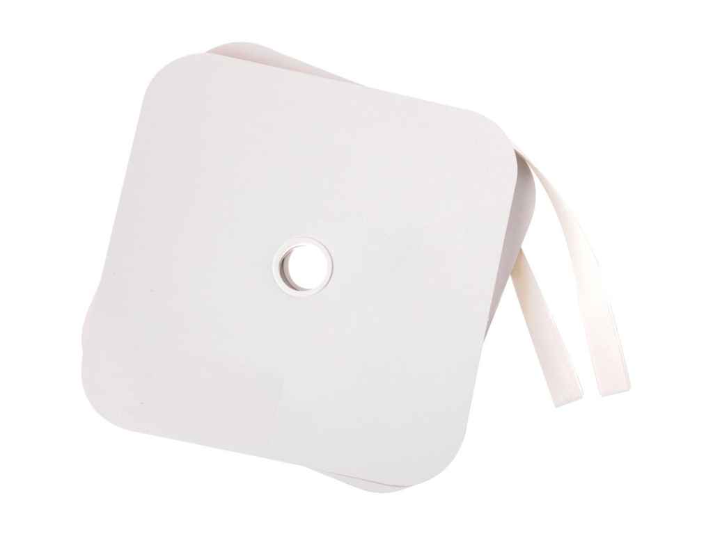 Klittenband zelfklevend Bouhon rol 25m haak en lus wit