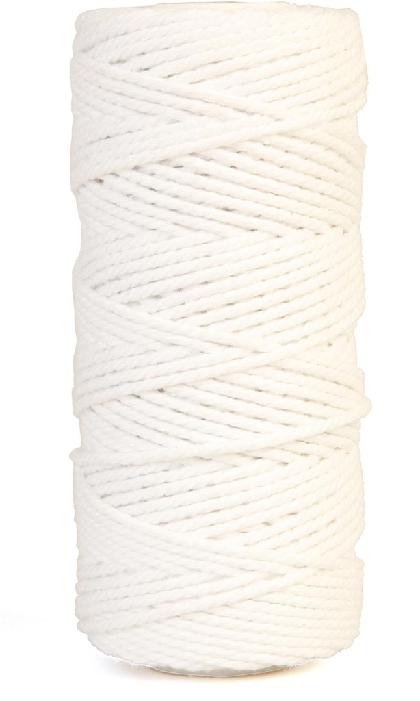 Macramétouw Bouhon katoen 200g ca. 130m dikte: 2mm wit