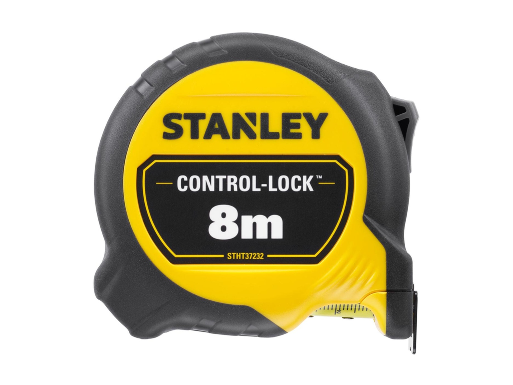 Rolmeter Stanley Control-Lock 8mx25mm zwart/geel