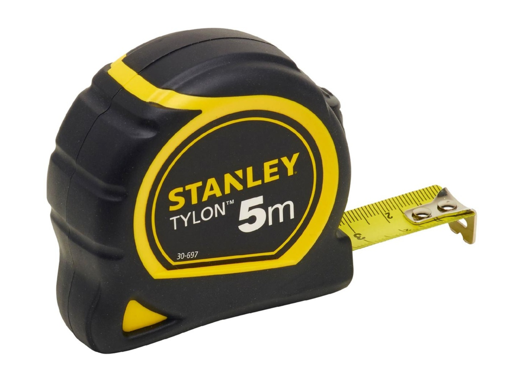 Rolmeter Stanley Tylon 5mx19mm zwart/geel